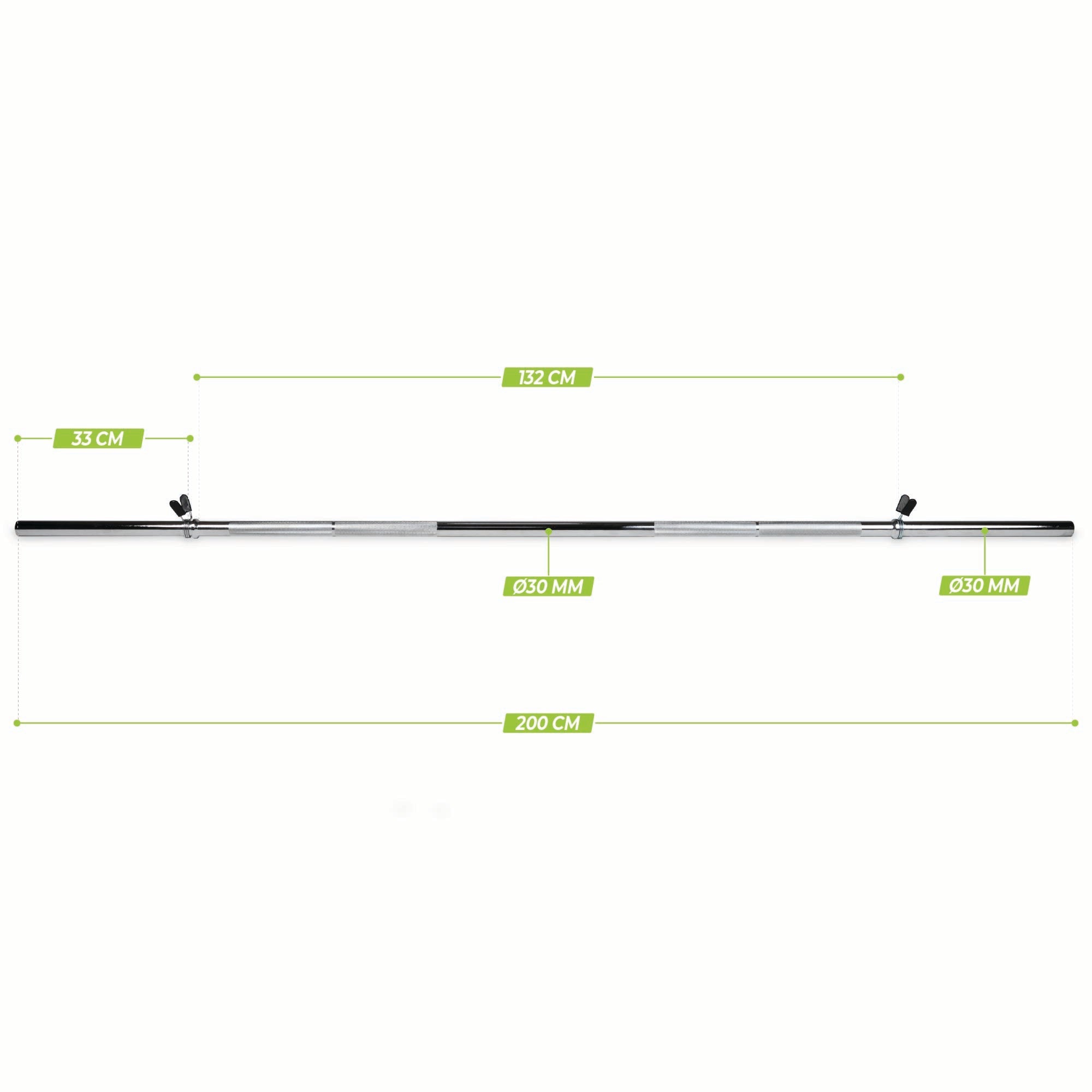 VirtuFit Barbell bar - 200 cm - Spring collars - 30 mm