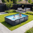 VirtuFit Rectangular Pool - 300 x 210 x 66 cm - Anthracite - Includes Filter Pump