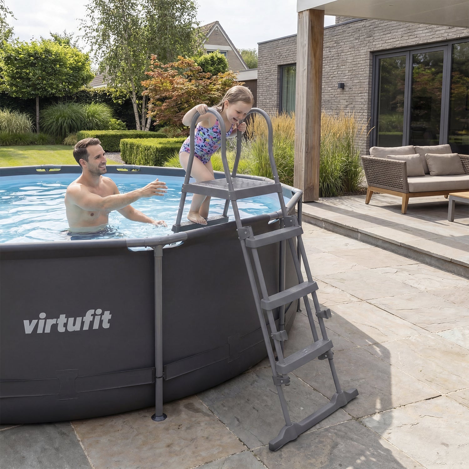 VirtuFit Zwembadtrap 122 cm - Universeel