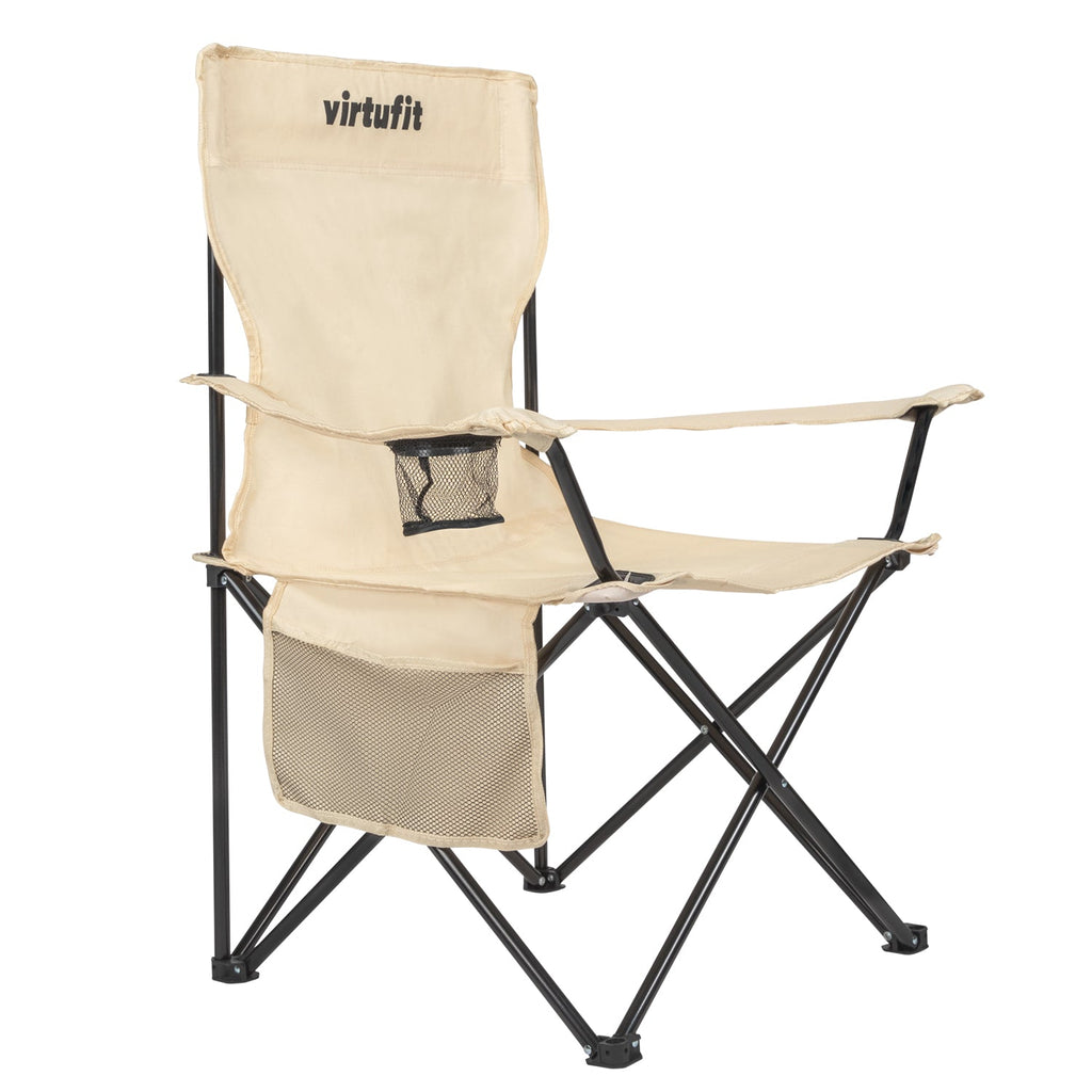VirtuFit Foldable Camping Chair - Beige