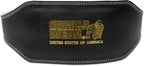 Gorilla Wear 6 Inch Padded Leather Lifting Belt - Black/Gold