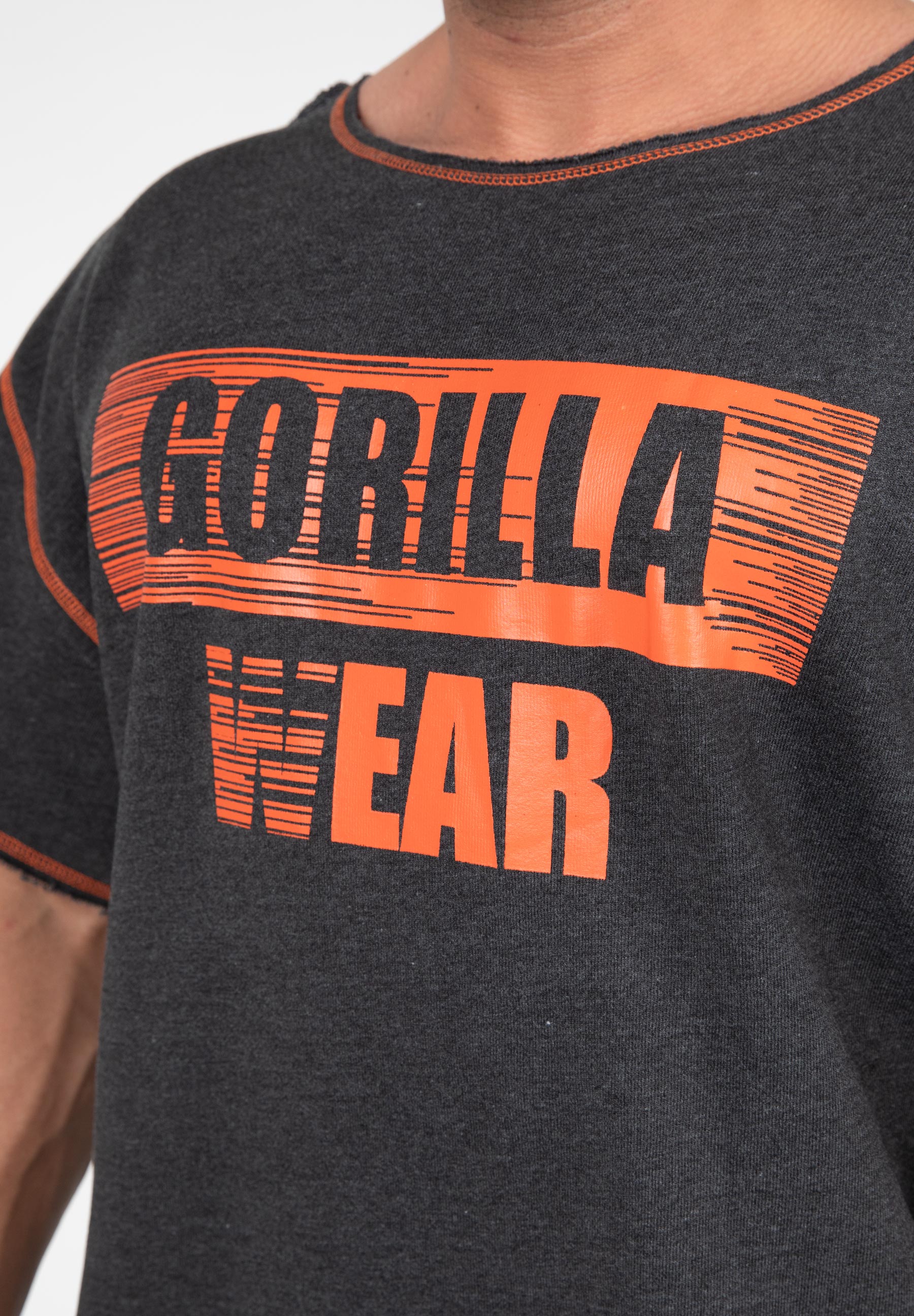 Gorilla Wear Wallace Workout Top - Gray/Orange