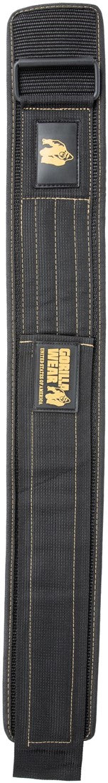 Gorilla Wear 4 Inch Nylon Lifting Belt - Black/Gold