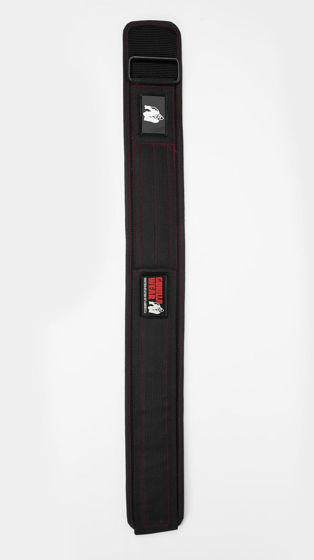 Gorilla Wear 4 Inch Nylon Lifting Belt - Black/Red Stitched