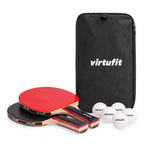 VirtuFit Pro Ping Pong Paddle Set - Includes Carrying Bag and 5 Balls