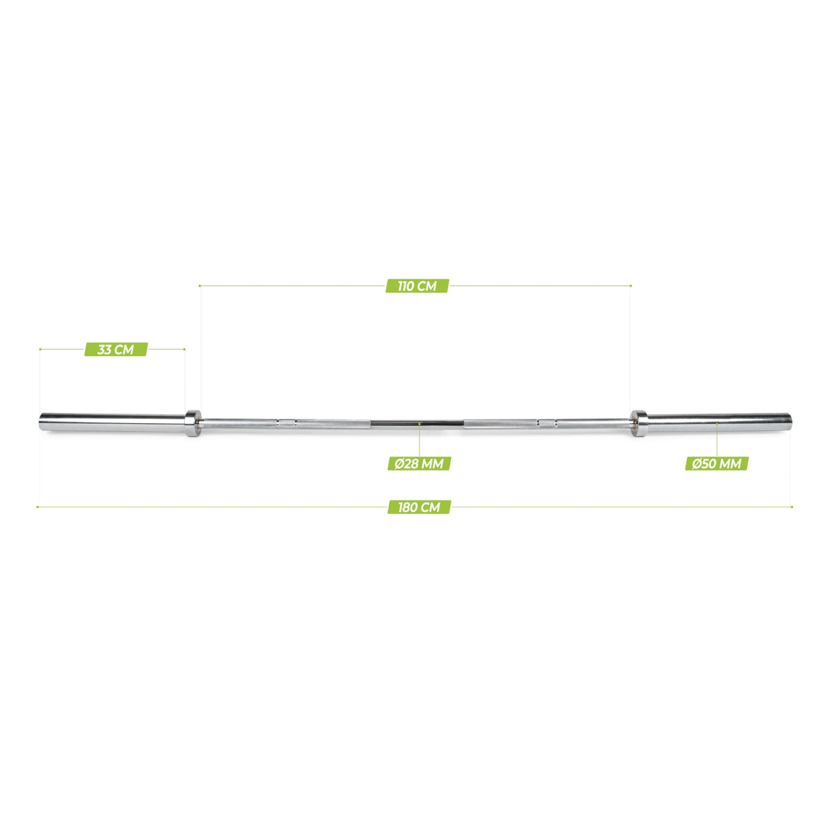 VirtuFit Olympische Halterstang - 50 mm - 180 cm