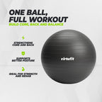 VirtuFit Anti-Burst Exercise Ball Pro - Black - 65 cm