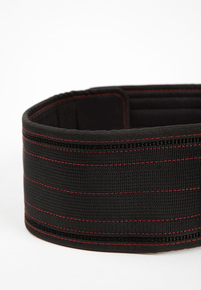 Gorilla Wear 4 Inch Nylon Lifting Belt - Black/Red Stitched