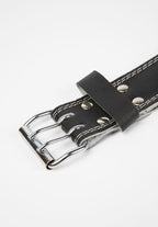 Gorilla Wear 6 Inch Padded Leather Lifting Belt - Black/Black