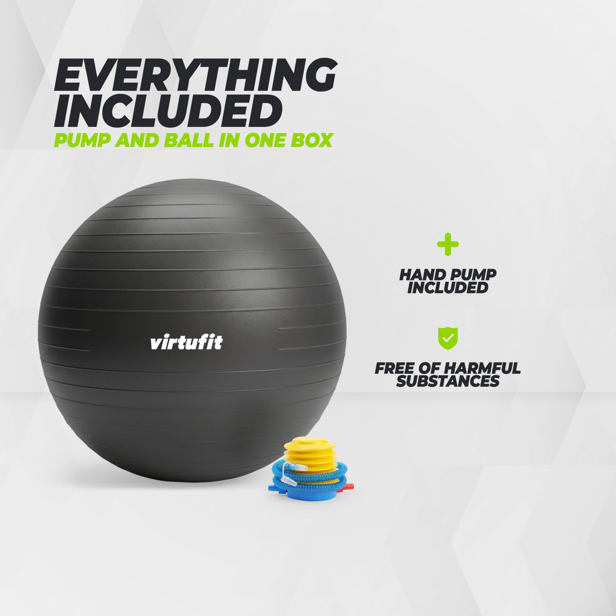 VirtuFit Anti-Burst Exercise Ball Pro - Black - 65 cm