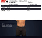 Gorilla Wear 4 Inch Leather Lifting Belt - Brown