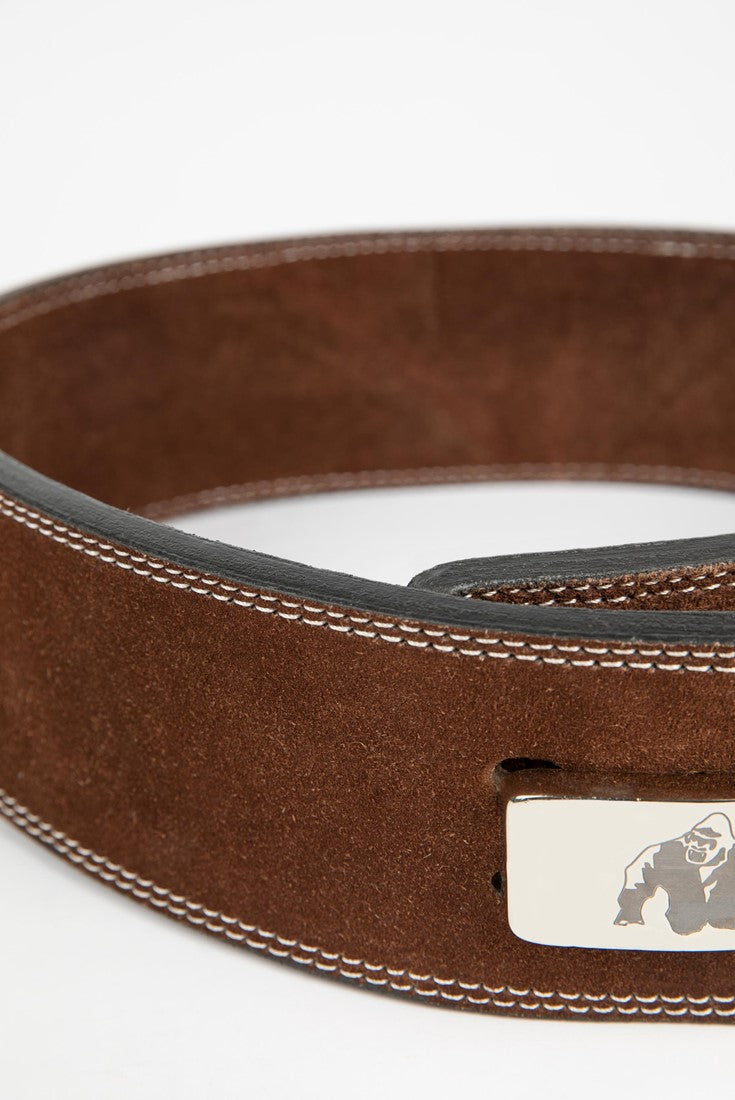 Gorilla Wear 4 Inch Leather Lever Belt - Brown