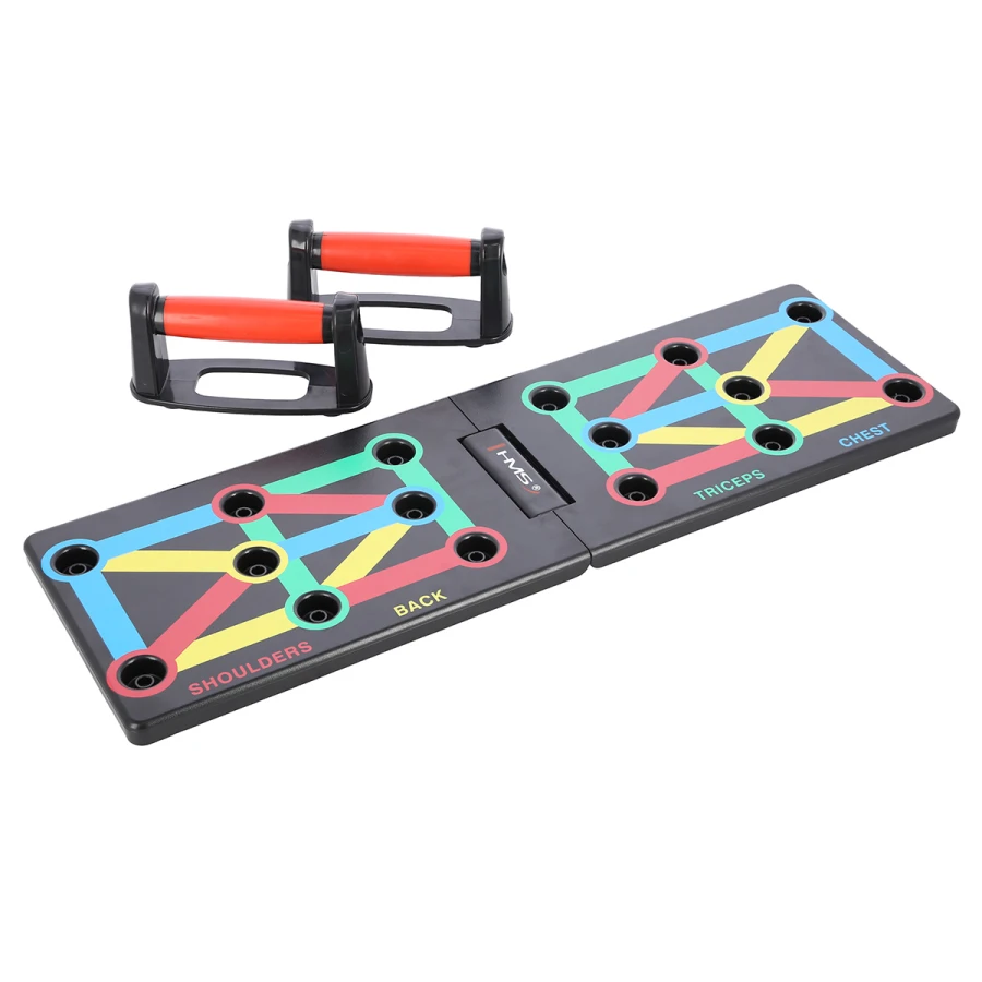 HMS 12-in-1 Push Up Board including Push-up Bars - Red