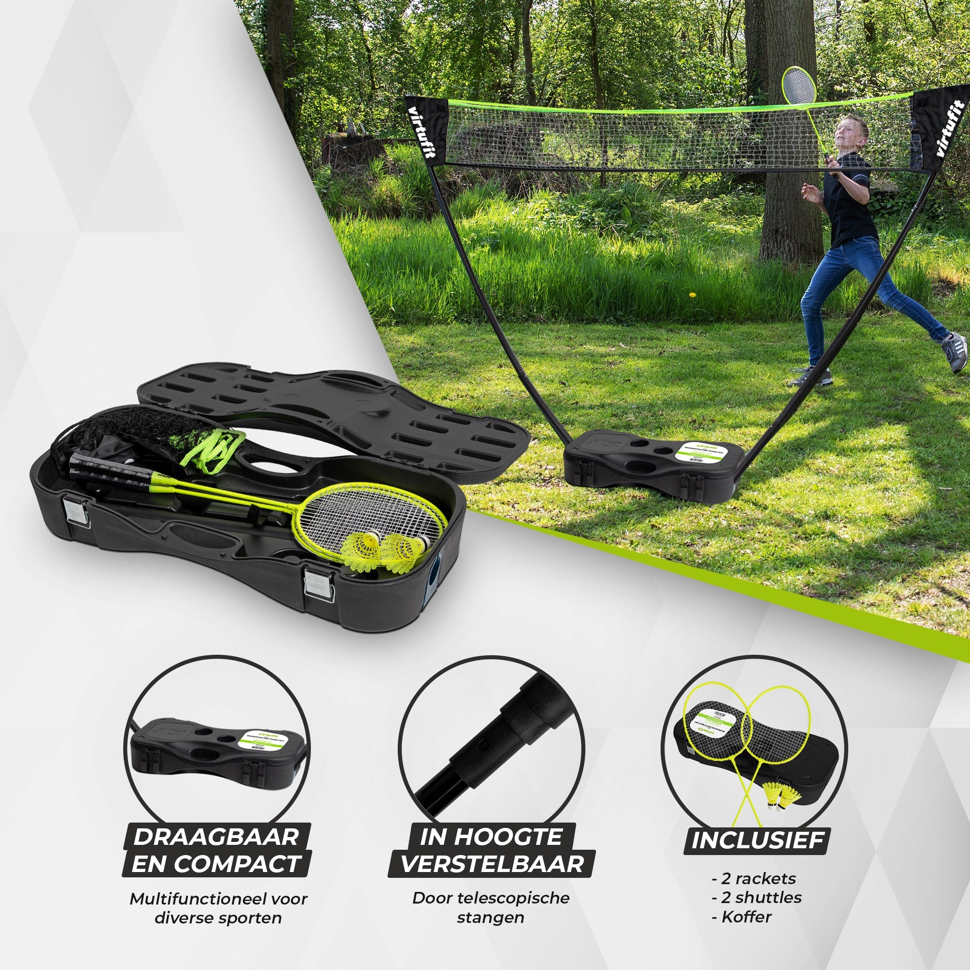 VirtuFit 2-in-1 Portable Badminton and Tennis set
