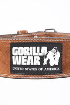 Gorilla Wear 4 Inch Leather Lifting Belt - Brown