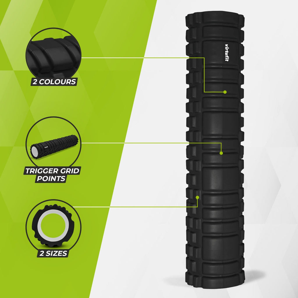 VirtuFit Grid Foam Roller - 62 cm - Black