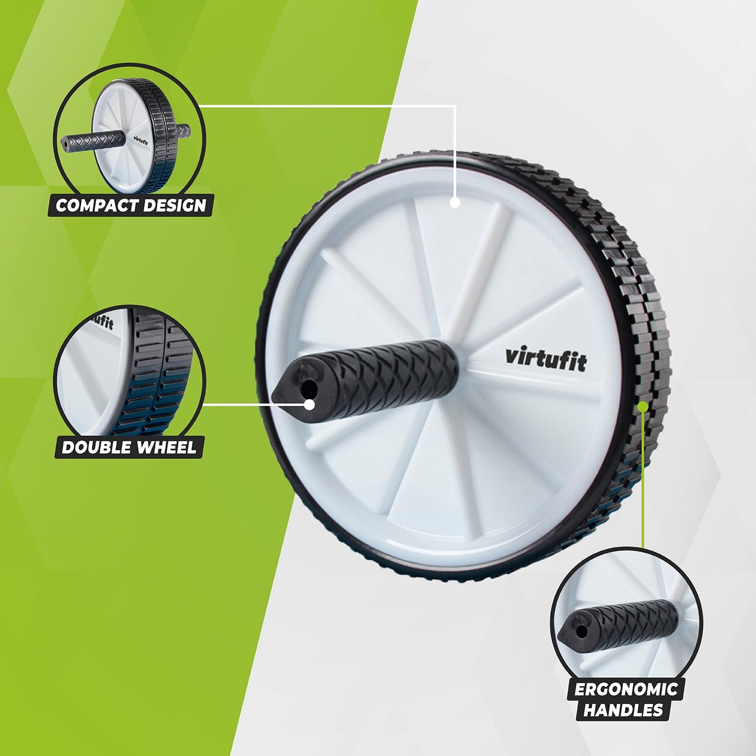 VirtuFit Double Abdominal Wheel - Ab Wheel