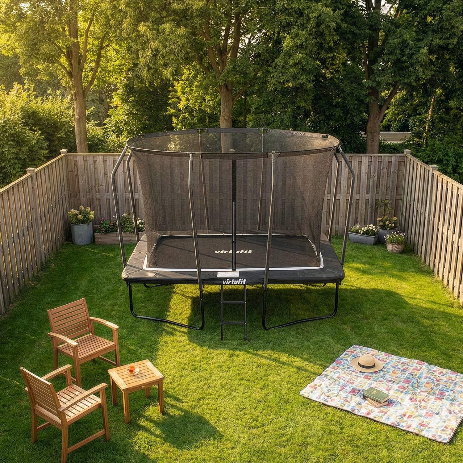 VirtuFit Trampoline Premium with Safety Net 213 x 305 cm