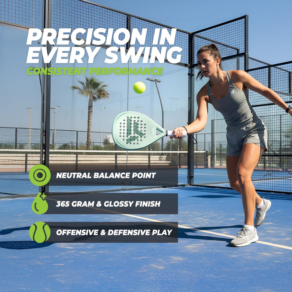 VirtuFit Hybrid Padel Racket - Mint Green