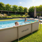 VirtuFit Rectangular Swimming Pool - 260 x 180 x 66 cm - Beige - Including Filter Pump