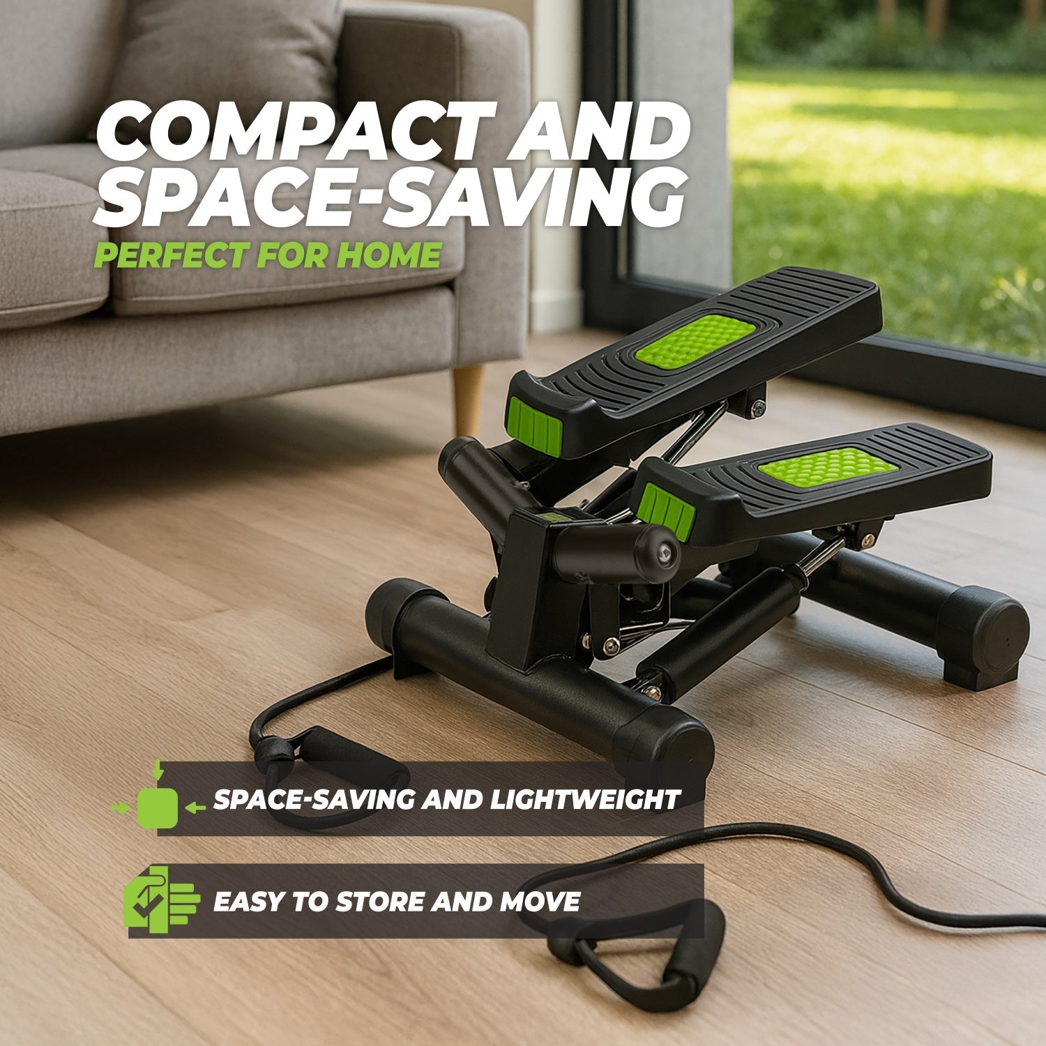 VirtuFit ST10 2-in-1 Side Stepper - with Computer and Resistance Cables