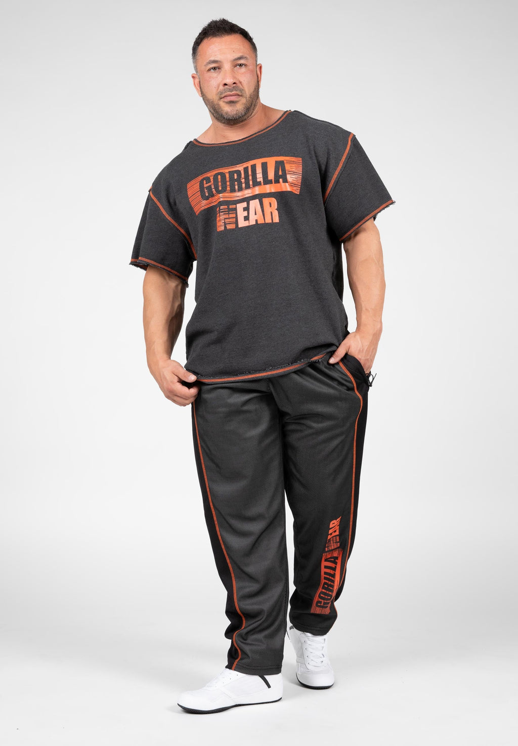 Gorilla Wear Wallace Workout Top - Gray/Orange