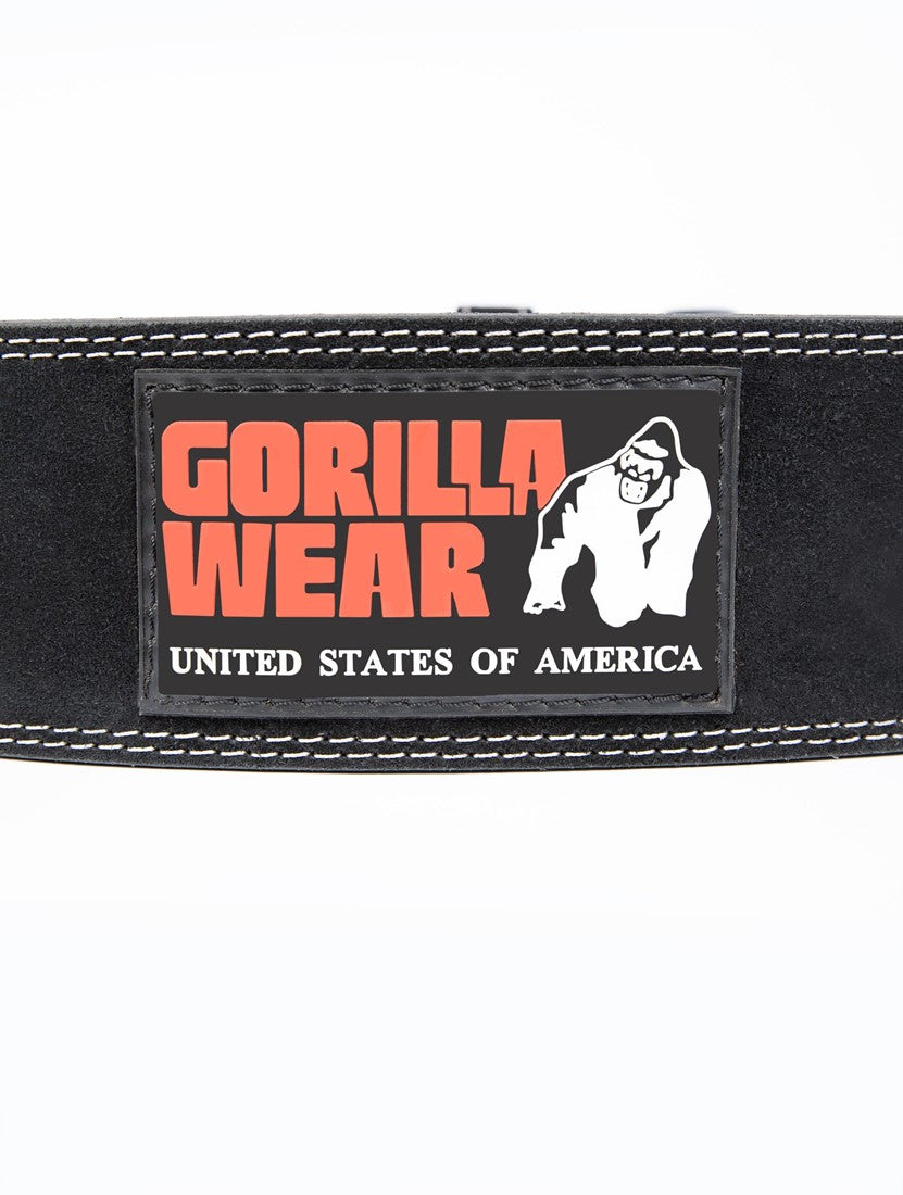 Gorilla Wear 4 Inch Leather Lifting Belt - Black