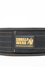 Gorilla Wear 4 Inch Nylon Lifting Belt - Black/Gold