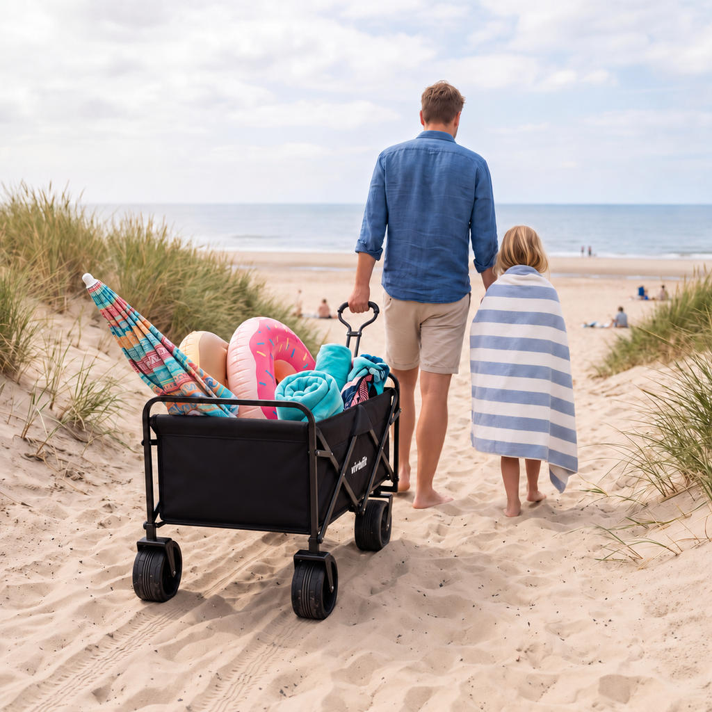 VirtuFit FW100 Foldable Trolley - 150 kg Load Capacity - Incl. Cover – Black