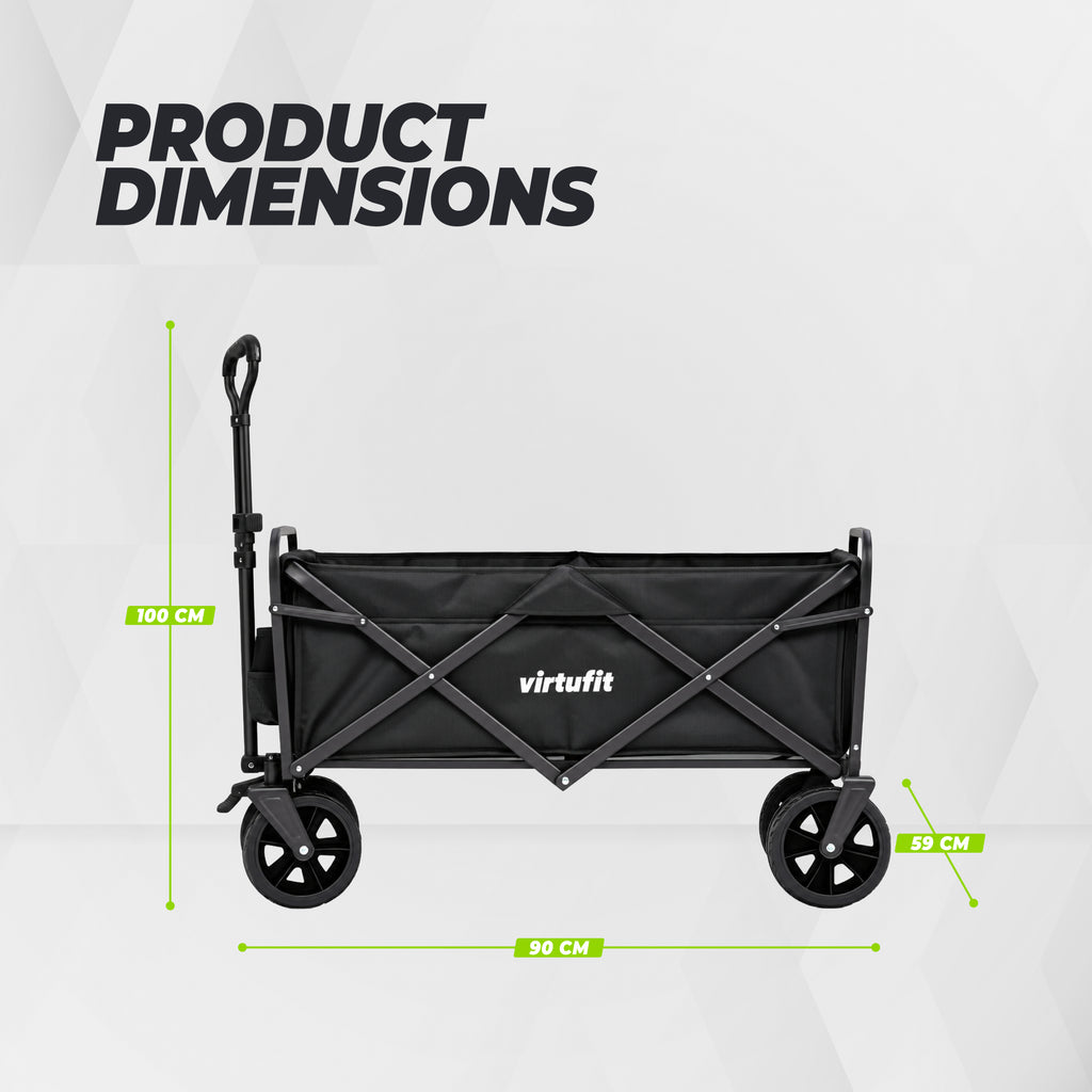 VirtuFit FW100 Foldable Trolley - 150 kg Load Capacity - Incl. Cover – Black
