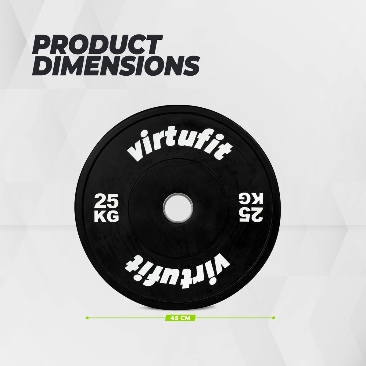VirtuFit Bumper Plate - Olympische Halterschijf van Rubber - 50 mm - 25 kg