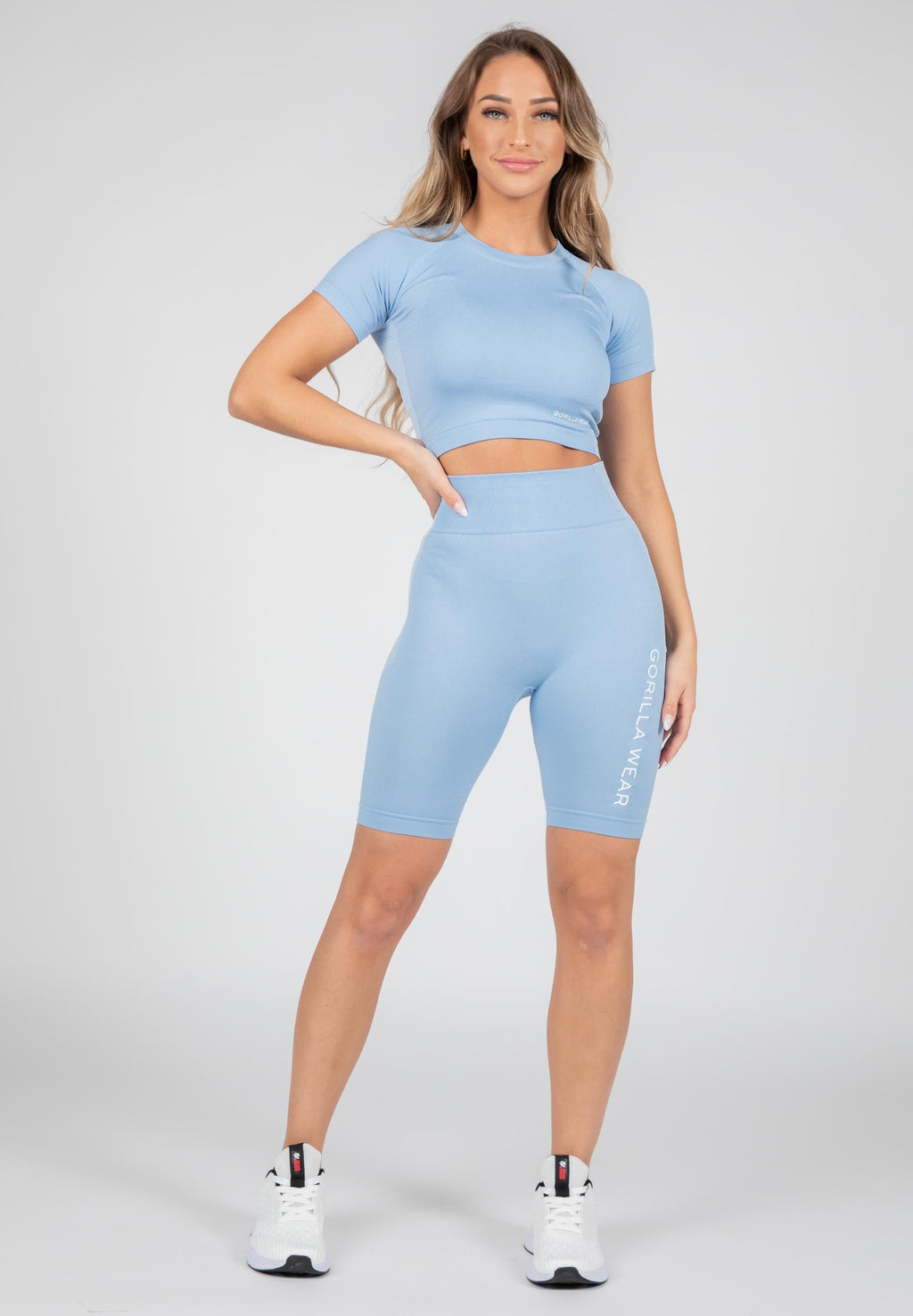 Selah Seamless Cycling Shorts - Light Blue