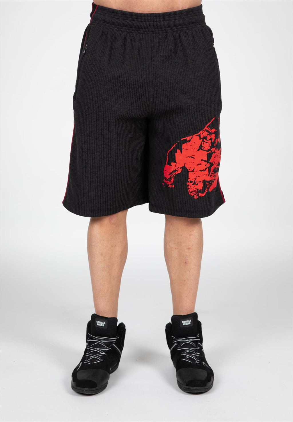Buffalo Old School Workout Shorts - Black/Red