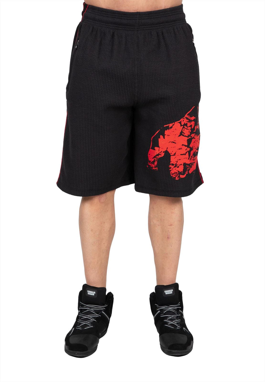 Buffalo Old School Workout Shorts - Black/Red