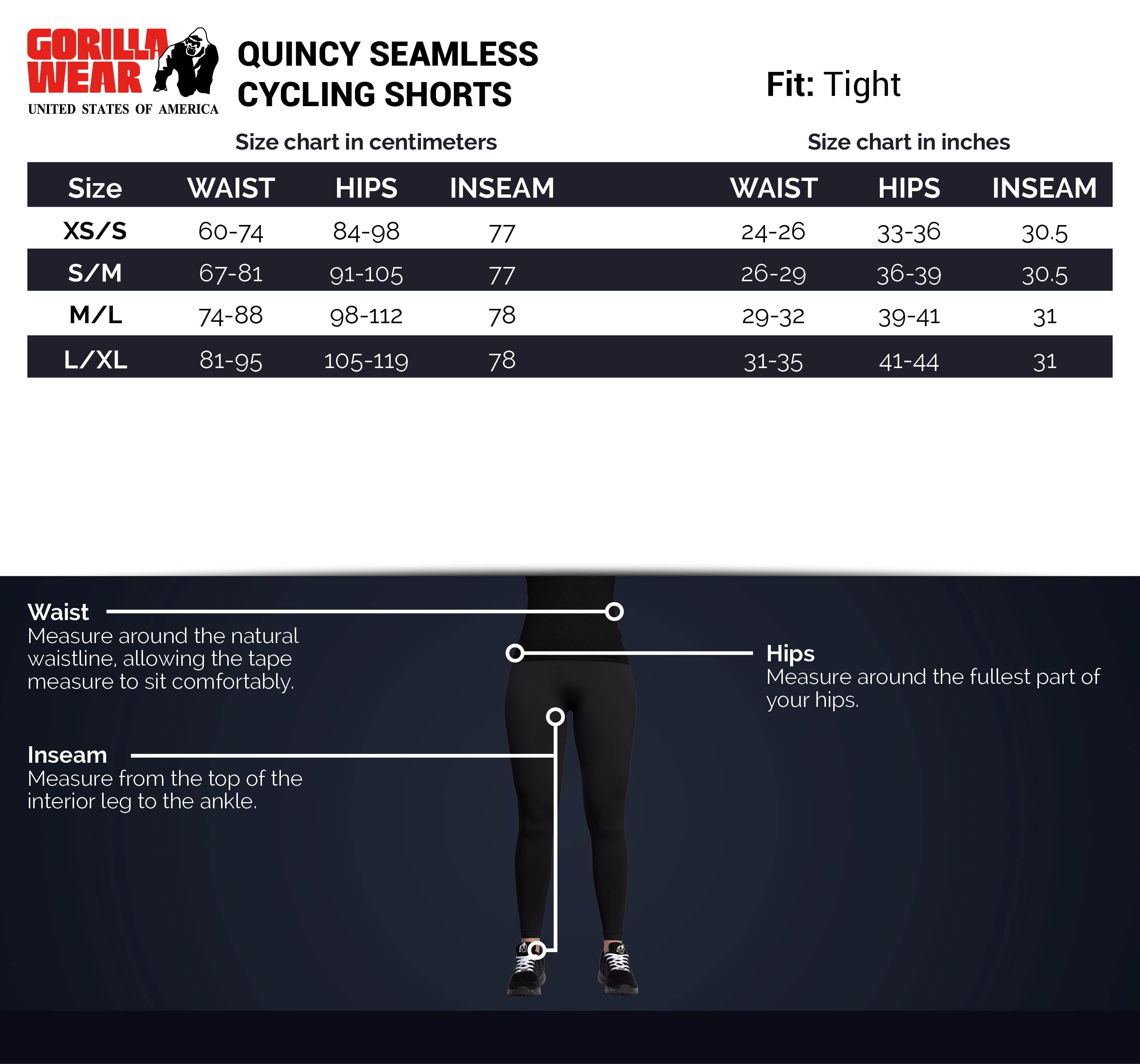 Gorilla Wear Quincy Seamless Cycling Shorts - Black