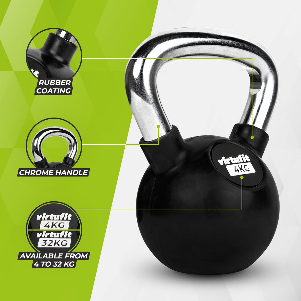 VirtuFit Kettlebell Pro - Rubber - 4 kg
