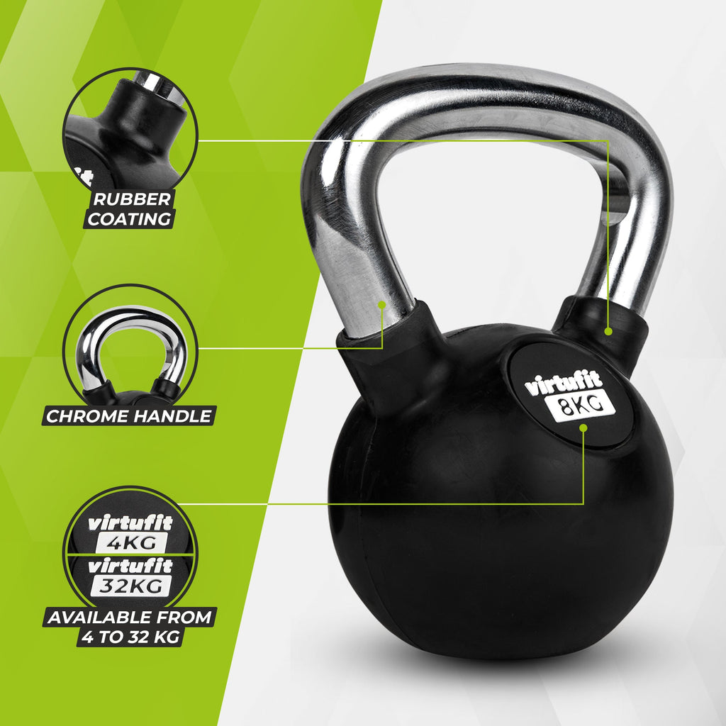 VirtuFit Kettlebell Pro - Rubber - 8 kg