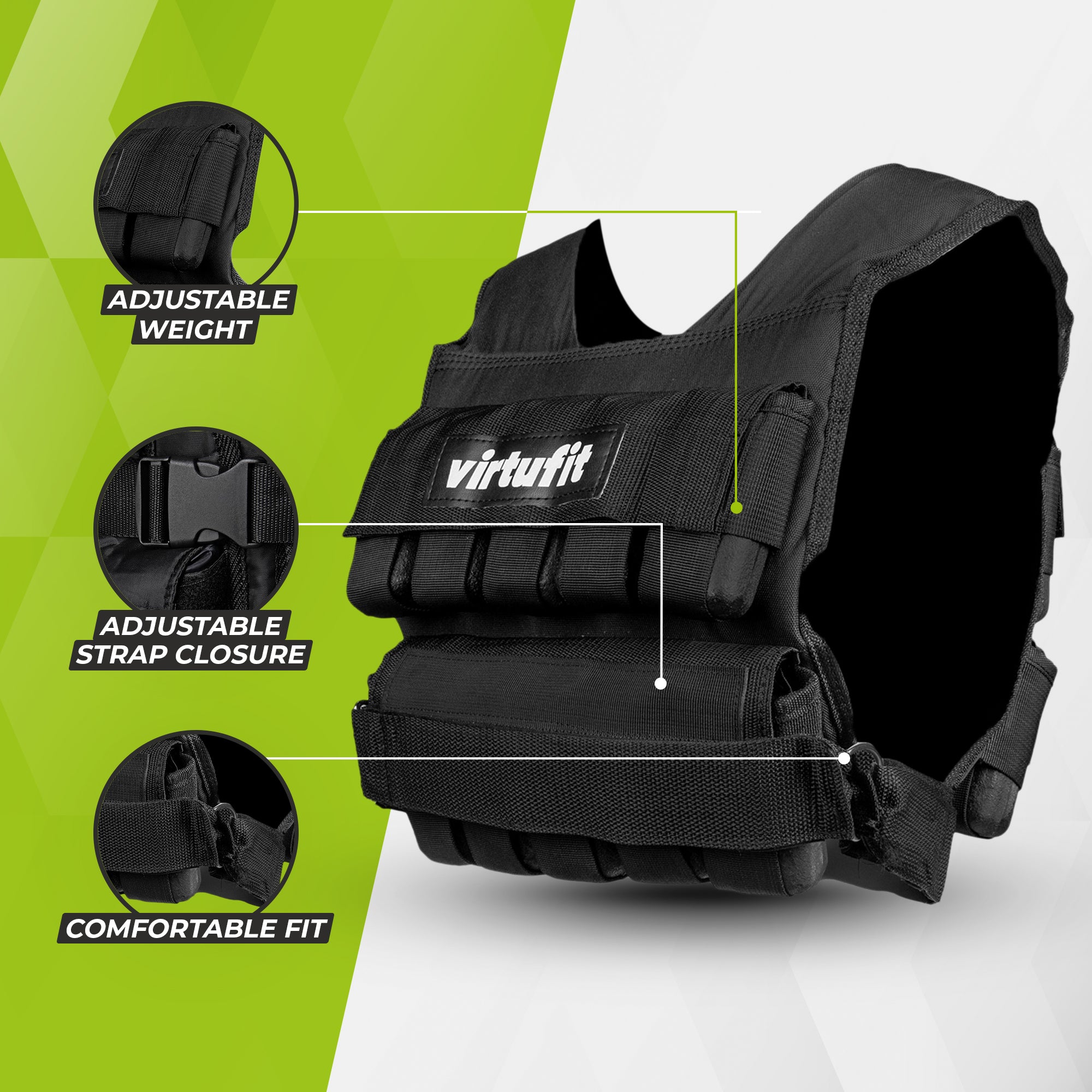 VirtuFit Adjustable Weigth Vest Pro - 20 kg