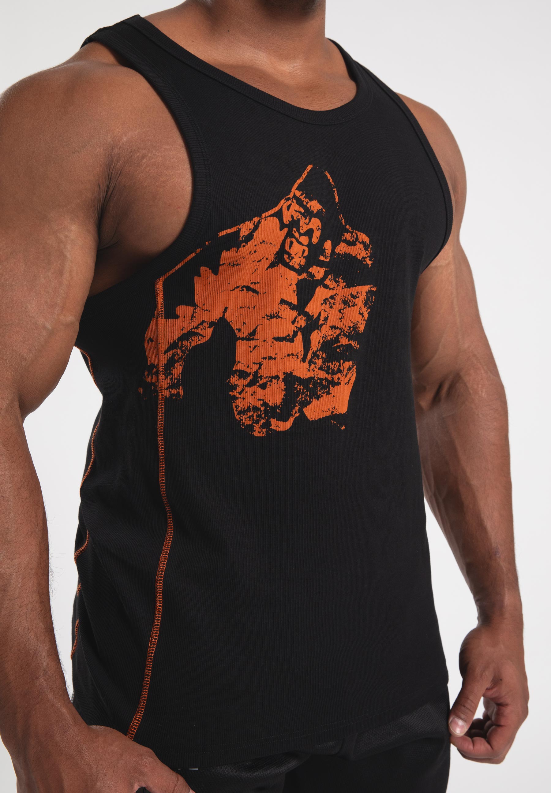 Gorilla Wear Monterey Tank Top - Black/Orange