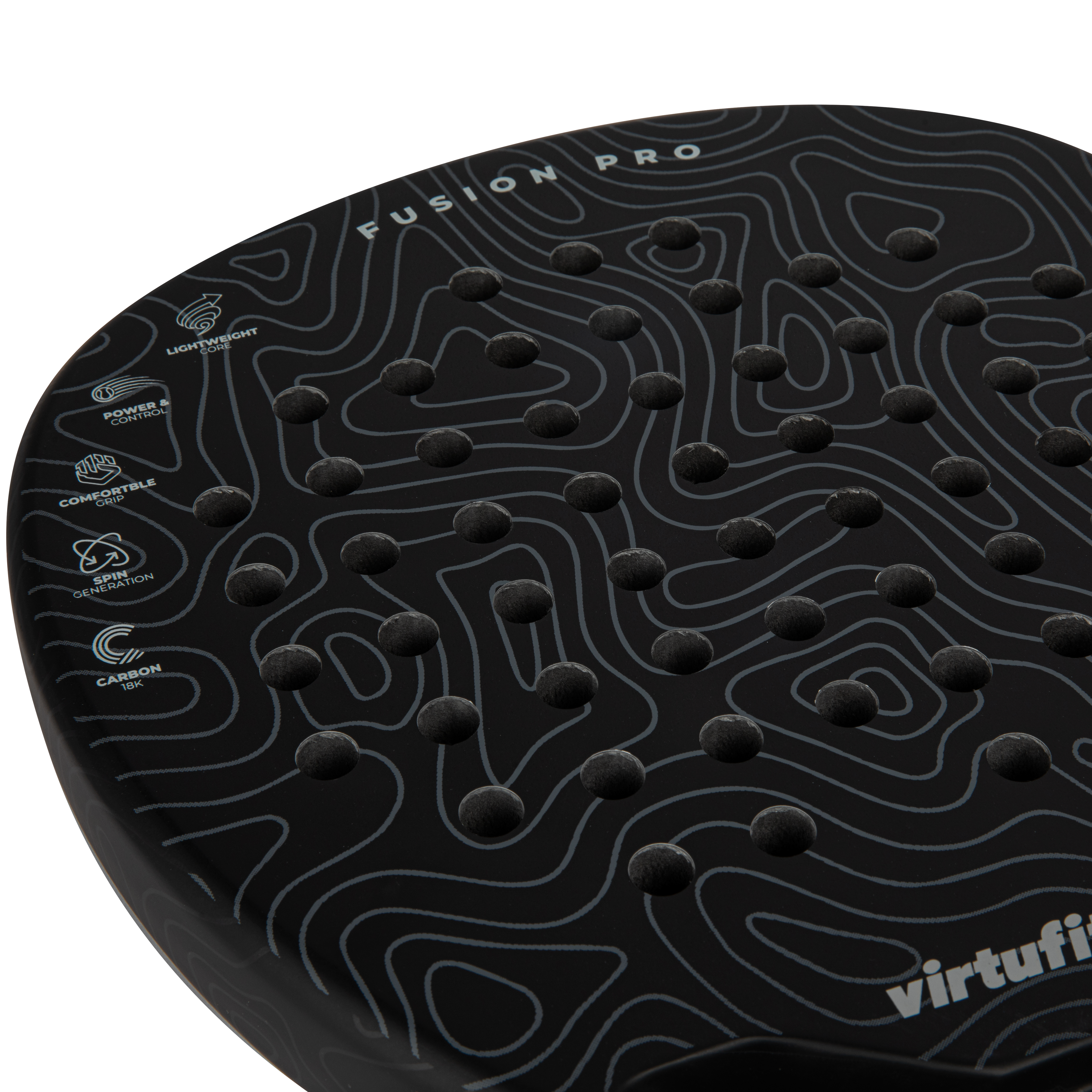 VirtuFit Fusion Pro Padel Racket - Black- Grey