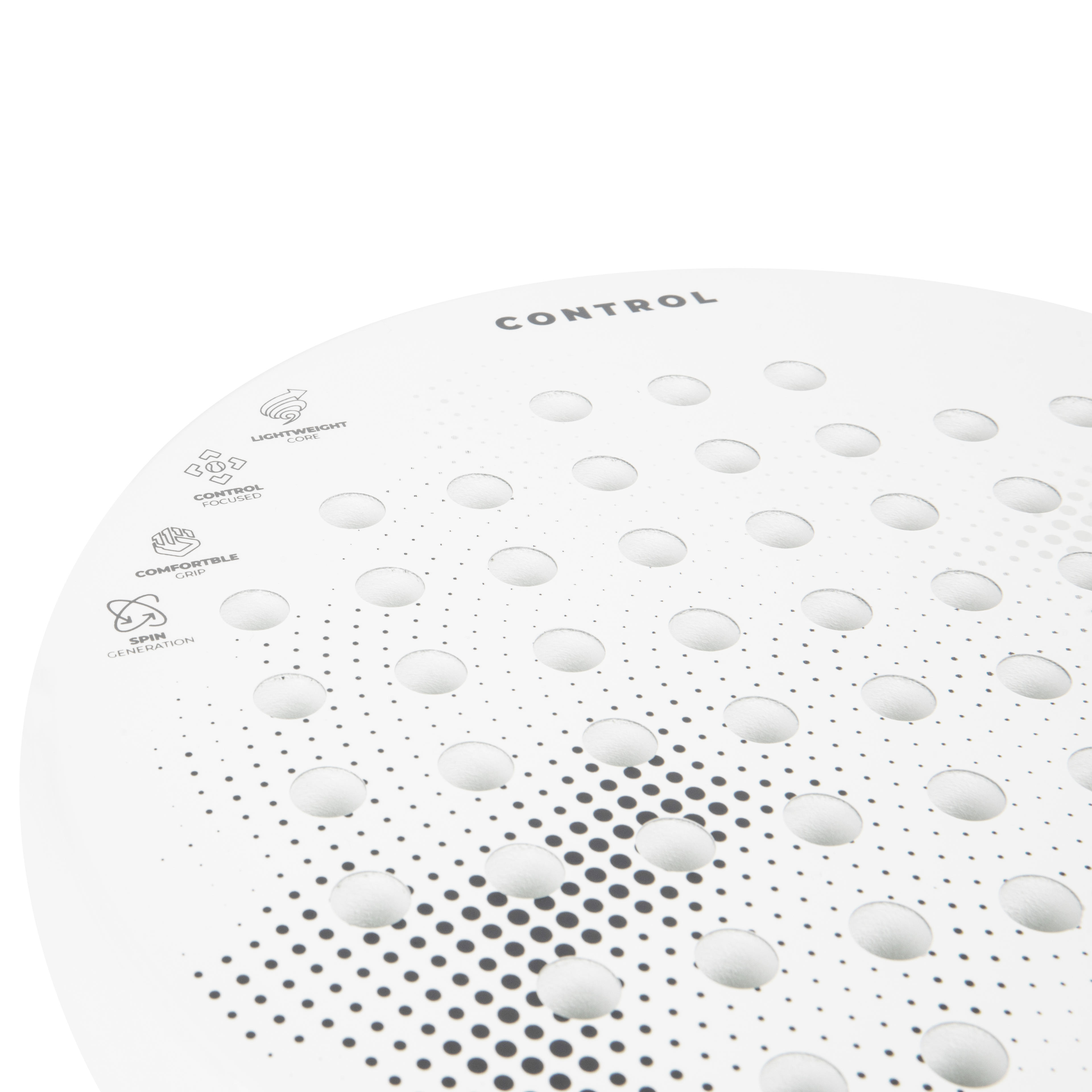 VirtuFit Control Padel Racket - White - Black