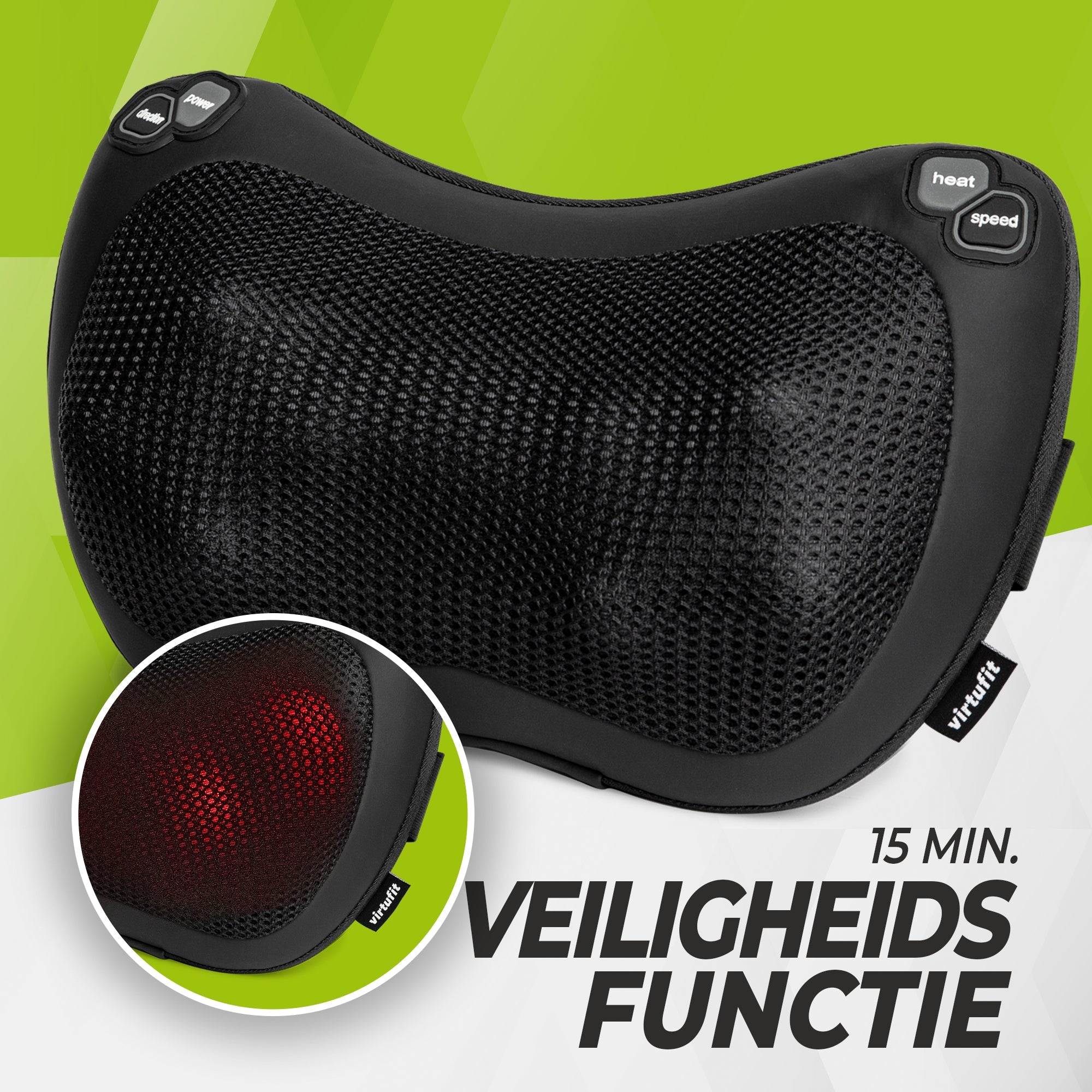 VirtuFit Draadloos Massagekussen Pro - Met Warmtefunctie