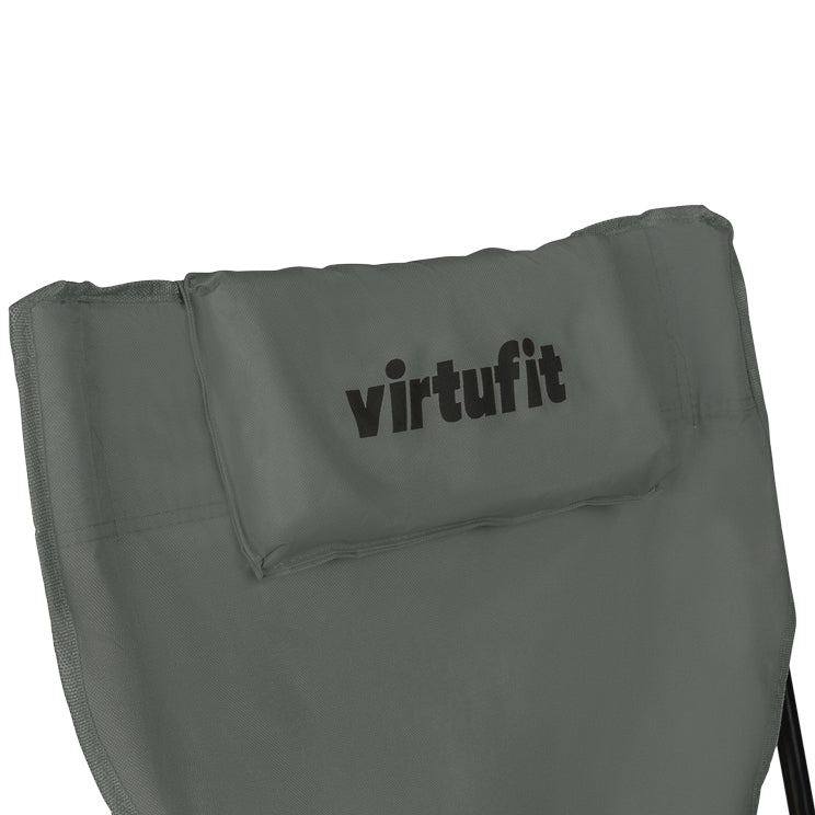 VirtuFit Foldable Camping Chair with Footrest - Grey