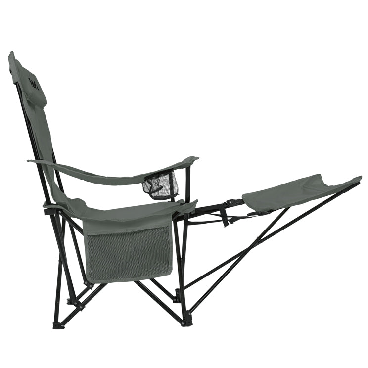 VirtuFit Foldable Camping Chair with Footrest - Grey