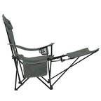 VirtuFit Foldable Camping Chair with Footrest - Grey