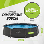 VirtuFit Round Pool - Ø305 x 76 cm - Anthracite - Including Filter Pump