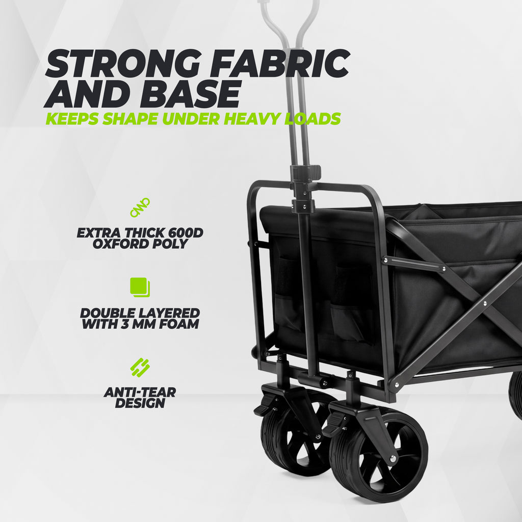 VirtuFit FW100 Foldable Trolley - 150 kg Load Capacity - Incl. Cover – Black