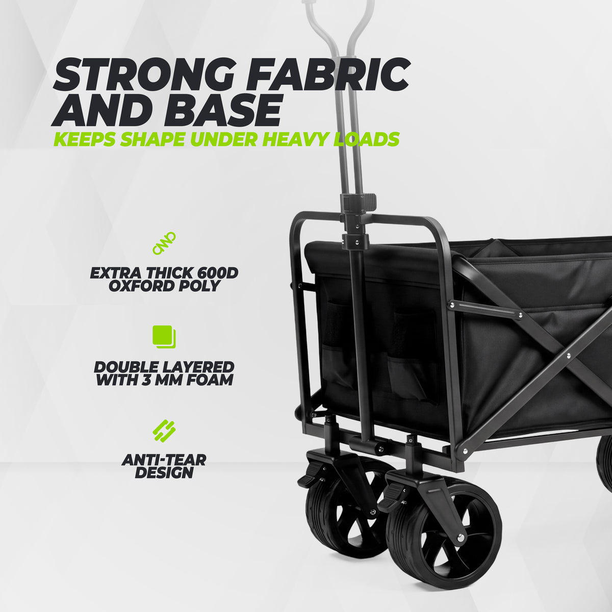 VirtuFit FW100 Foldable Trolley - 150 kg Load Capacity - Incl. Cover – Black