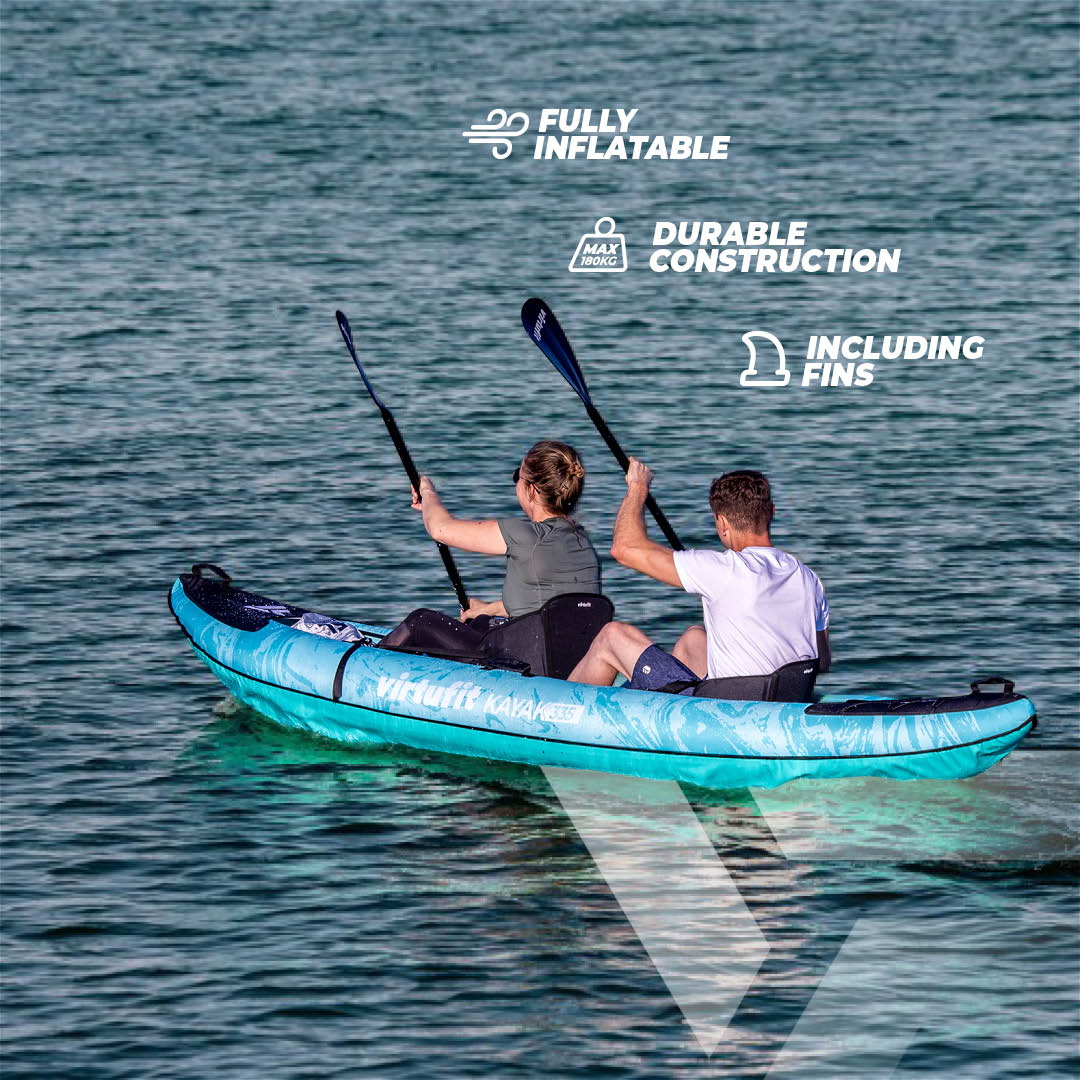 VirtuFit Kayak 335 - Turquoise - With Kayak seats and carrying bag