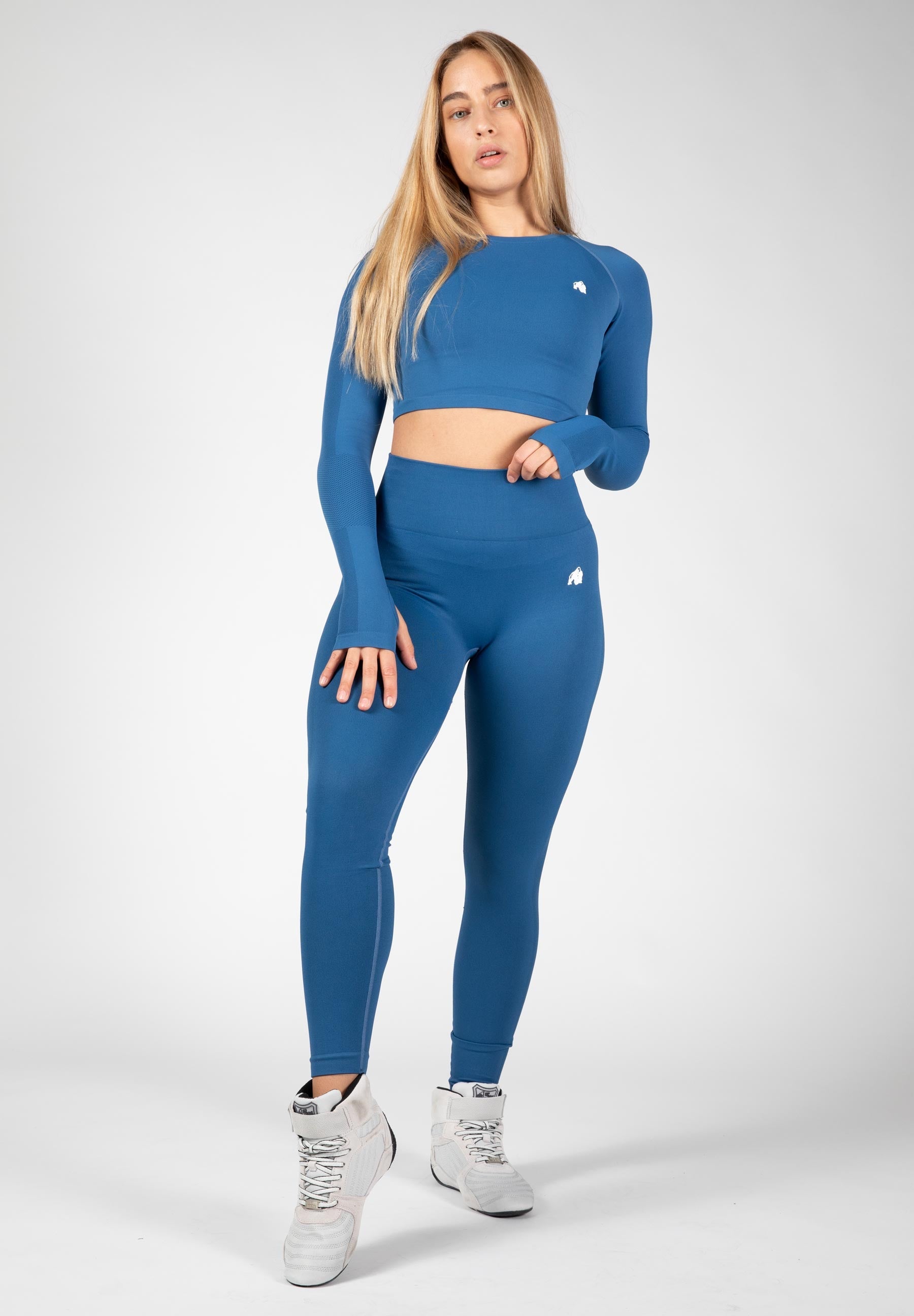 Gorilla Wear Hilton Seamless Cropped Long Sleeve - Blauw